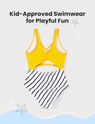 PATPAT Family Matching Swimsuits Swimwear Set for Couples Mommy and Me Striped Spliced Bathing One-Piece Swimsuits