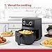 Holstein Housewares 4.4QT Air Fryer. Your All-in-One Culinary Solution. Air fry, roast, bake or grill. Adjustable temperature and time, Hot air technology and Dishwasher Safe, 1400W, Grey