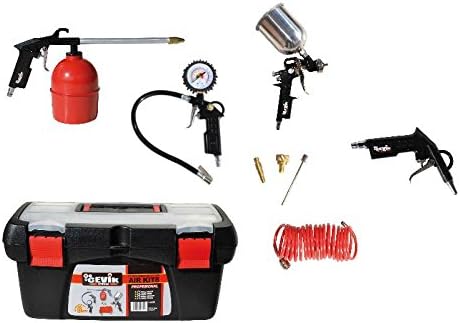 cevik cakit8pro – Airbrush Kit Compressor. 8 Pieces: Spray Gun, of petrolear, Fan, Inflator Pump, Spiral 5 mt. Y 3 Nozzles