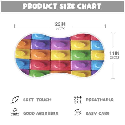 Coloured Building Blocks Burp Cloths Cotton Baby Washcloths,Large 22x11in Burping Cloth Absorbent and Soft for Newborn Baby Boys and Girls,2 Pack4