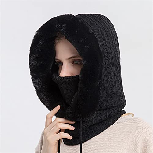 Châle d'hiver à capuche doux avec protection cou intégrale type ski