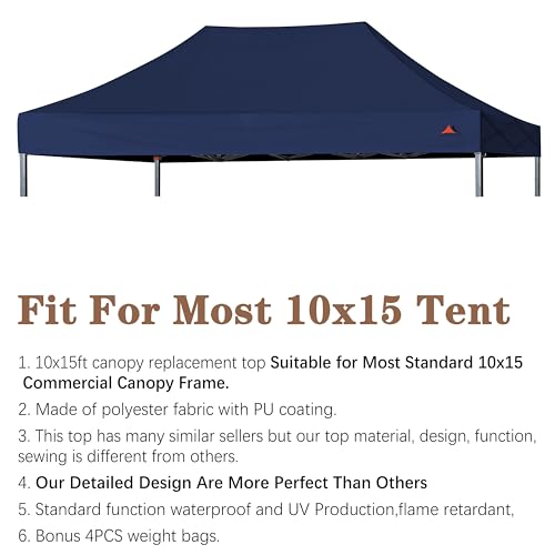 Image of SCOCANOPY Navy Blue Commercial 10x15 Canopy Replacement Top