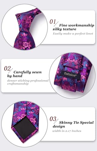 Image of Enlision Ties for Men Solid Color 3.35 inch Formal Business Necktie Classic Satin Mens Wedding Party Ties