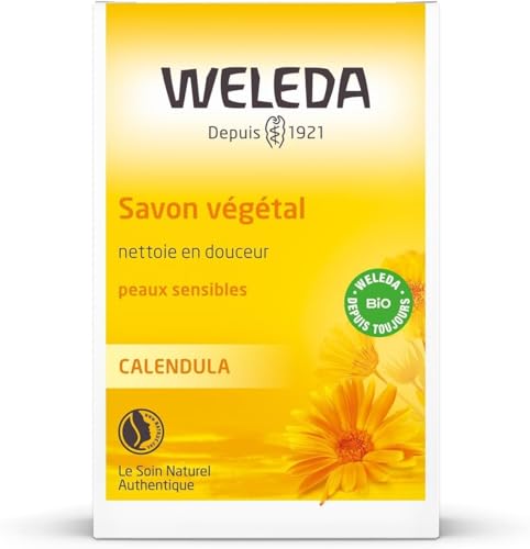 Savon au Calendula Weleda anti tiraillement pour nettoyer la peau sensible