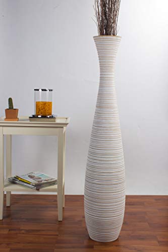 Image of Leewadee Large Floor Vase 41 inches Mango Wood for Pampas Grass, Dried Flowers