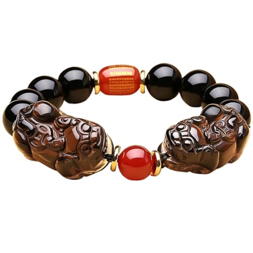 Gérer le stress avec le bracelet obsidienne noire et oeil de tigre 14mm