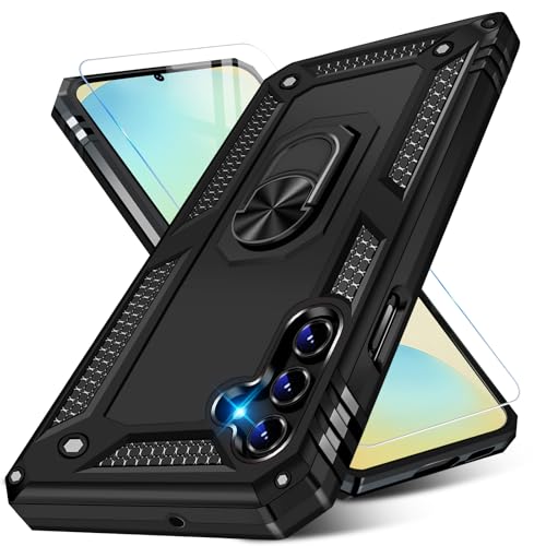 Image of Vaki for Samsung Galaxy S24 FE Case with Screen Protector, Military Grade Rugged Shockproof Galaxy S24 FE 5G Heavy Duty Protective Cover Black