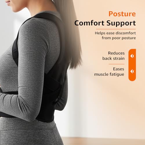Image of Amazon Basics Posture Corrector Support Belt | Adjustable Back & Shoulder Support for Improved Posture | Breathable & Lightweight Design | Men & Women | XL