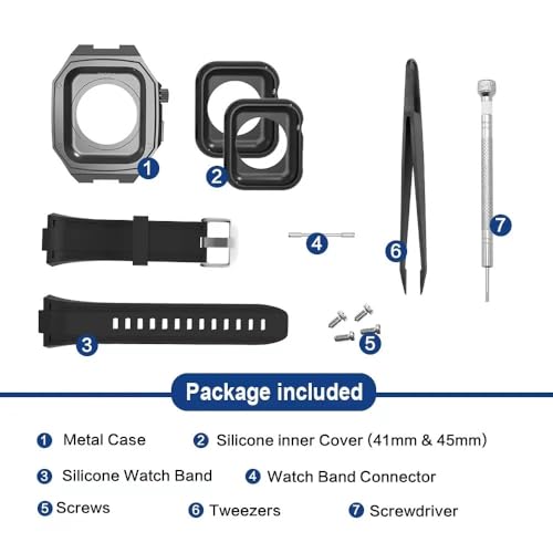 Boîtier Apple Watch acier inoxydable étanche avec bracelet caoutchouc - 3