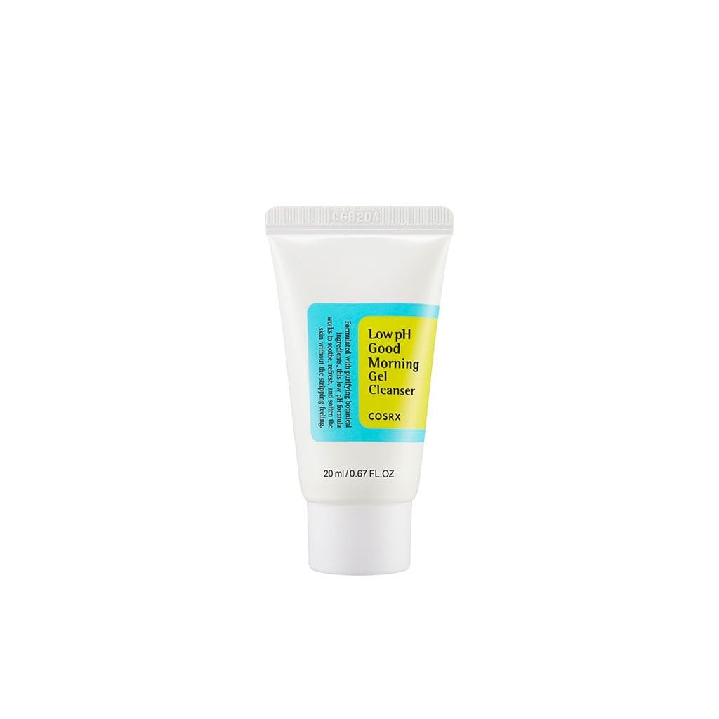 COSRX Low pH Good Morning Gel Cleanser, 20ml, Daily Mild Face Cleanser for Sensitive Skin with BHA and Tea-Tree Oil, PH Balancing, Anti Breakouts, No Parabens, No Sulfates, Korean Skincare
