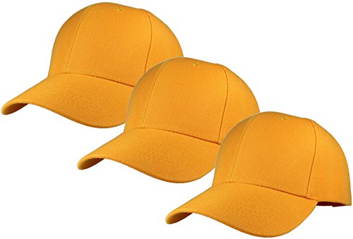 Image of Gelante Plain Baseball Cap Adjustable Back Strap 3 PC