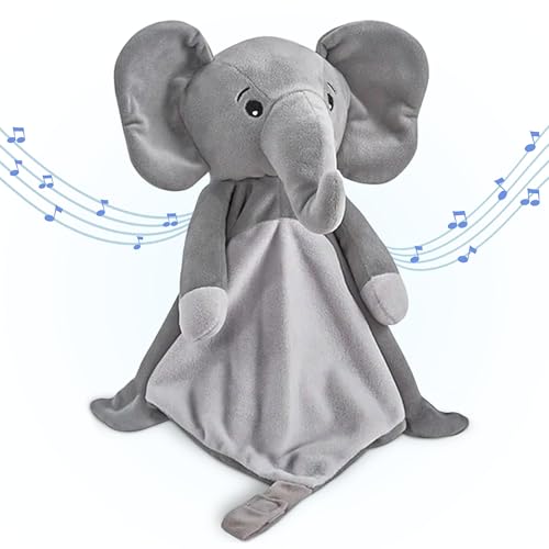 Image of Love By Emi Baby Music Lovey Grey Elephant, Baby Sleep Soother for Crib & Cuddle Bedtime, White Noise with a Heartbeat & Lullaby, Plush Sound Toy, Stuffed Animal for Newborns, Infants & Toddlers