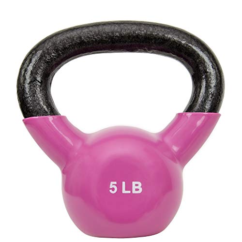 Sunny Health & Fitness Vinyl Coated Kettlebell for Strength Weight Training