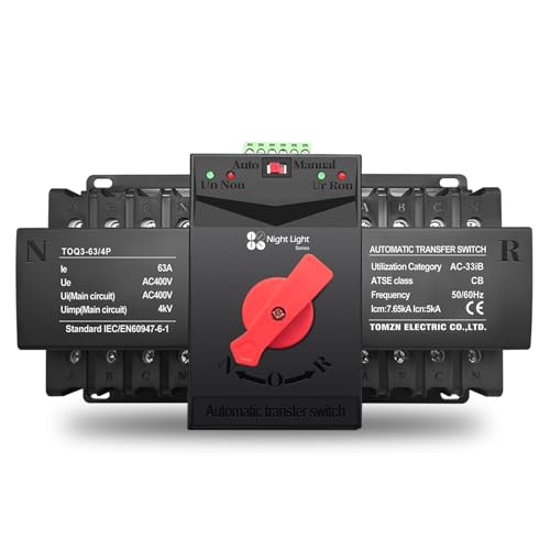 Interruptor transferencia automática ATS 4P 125V soluciona caídas de tensión en redes de 230V