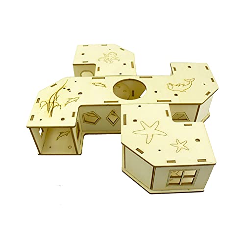 ハムスター迷路天然木のおもちゃチューブトンネルケージアクセサリー小型毛皮のような動物ドワーフアレチ 5 種類ハムスター迷路おもちゃ