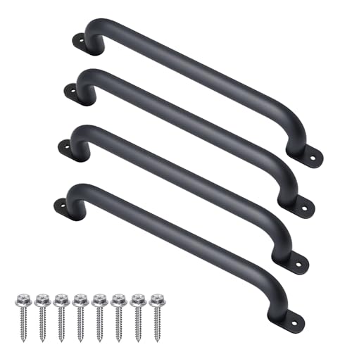 Purife 17 Inch Black Safety Playground Handles Pack of 4- Playset Handles, Swing Sets Accessories Hand Grips, Grab Handle Monkey Bar for Playhouse, Treehouse