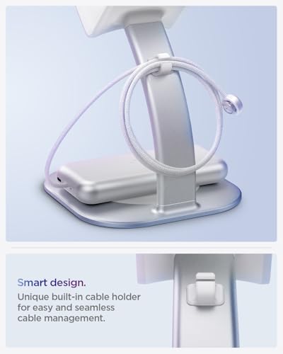 Spigen DR110 Stand Compatible with Apple Vision Pro M2 (2024), Samsung Galaxy XR, Meta Quest 3/Meta Quest 3S and Universal VR Headset Display Dock Station - Silver - Image 3