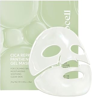 AROCELL Cica Hydrogel PDRN Mask with Panthenol & Centella Asiatica, Cooling Hydrogel Face Mask for Soothing Calming Hydrating Moisturizing Sensitive Skin Korean Skincare, 25gx4ea