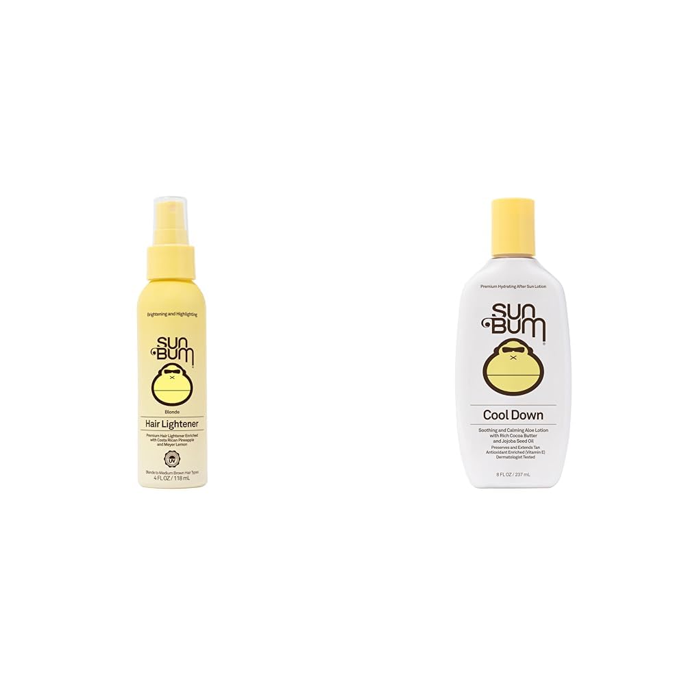 Blonde Formula Hair Lightener, 4 oz Spray Bottle, 1 Count & Sun Bum Cool Down Aloe Vera After Sun Lotion, 8 oz