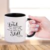 Black The Lord Will Fight For You; You Need Only To Be Still Exodus 14:14 Ceramic Cup Colored Mug - Black #2