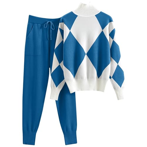 Ensemble tricot chaud automne costume décontracté femme vêtement de sport 2 pièces