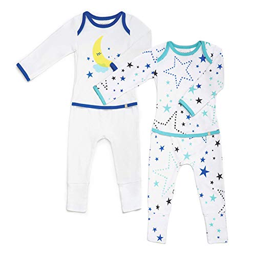 Image of OETEO Oeko-Tex Certified Cotton Easy-To-Wear Baby Romper Convertible Footies and Mittens-Adaptive Gtube Coverall Sleeper Pack