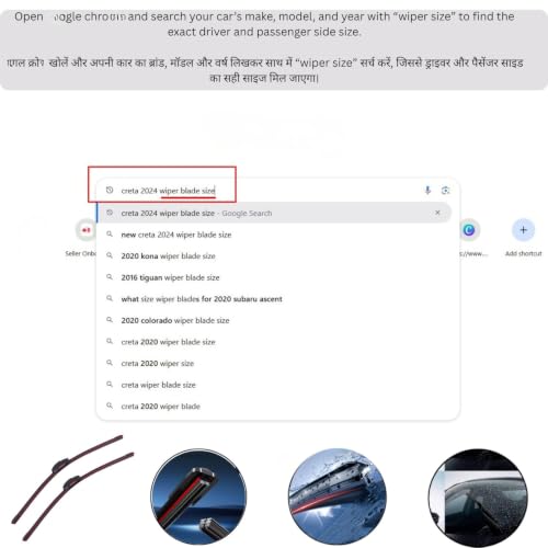 Image of 26 inches Four Strips Premium Car Windshield Wiper Blade with Pair of Wiper Hole Protector Pad, Wipers Rubber for Car Accessories, Universal Frameless Blades