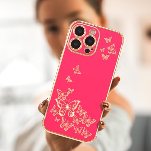 Coque de protection iPhone 16 Pro rose vif finition galvanisée - 6