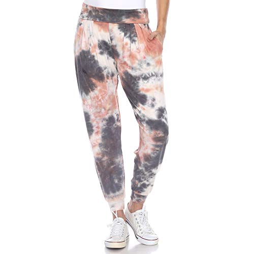 white mark Women's Tie-Dye Harem Pants with Pockets
