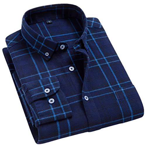 Chemise flanelle carreaux bleu homme 3XL Dtf03 aux finitions premium