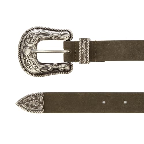 Image of Lucky Brand Women's Western Leather Belt | Classic | Fashion | Vintage | Buffalo Leather | Western-Inspired