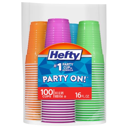 Hefty Party On Disposable Plastic Cups...