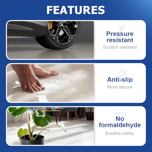 Louis Forest Epoxy Floor Paint, High-Gloss Marble Effect Epoxy Floor Coating, Waterproof Water-Based, for Concrete and Garage Interior or Exterior (Light Gray)