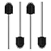 Nirox Juego de 4 Escobillas de Silicona para el Inodoro de Color Negro - Escobilla de WC con Mango de Acero Fino - Escobillas de baño sustituibles - Cepillo de Recambio con Efecto Antiadherente