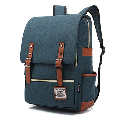 Mochila de viaje a la moda en lona azul oscuro de 14 pulgadas para escapadas y uso diario 2