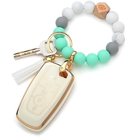 QfungYe For Ford Wristlet Key Fob Cover, Anti-Fingerprint Special TPU Key Case，Compatible With Explorer Fusion Escape Edge Expedition F150 F250 F350 F450 F550 Maverick Mustang Cover