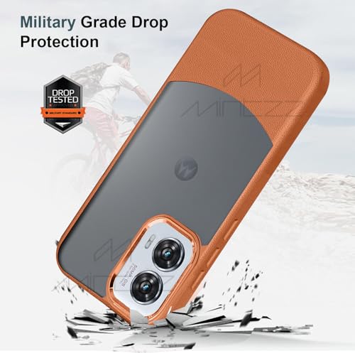 Image of MINTZZ Moto Edge 50 Fusion Back Cover, Leather Design, Protective Cover with Camera Lens Protection, Premium Grip & Slim Fit Durable, Edge 50 Fusion Case (Brown, Moto Edge 50 Fusion)