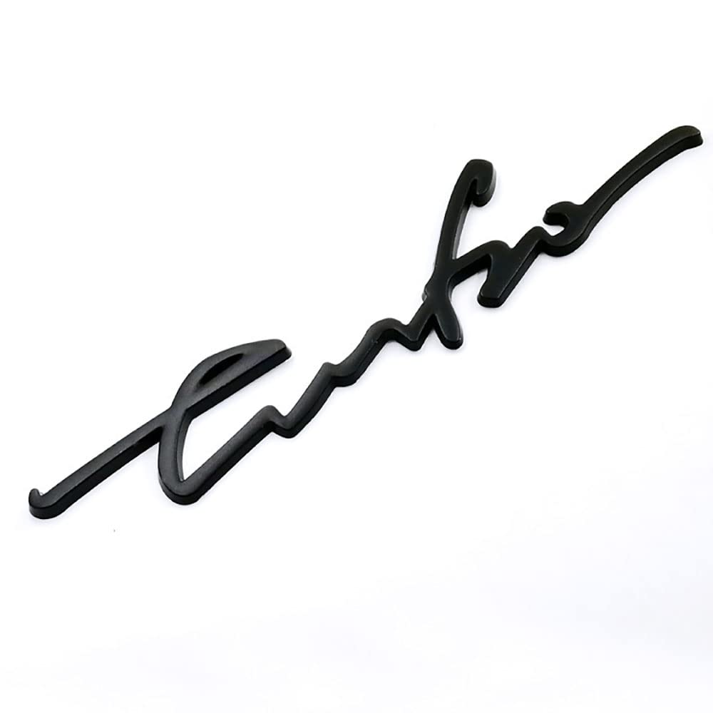 3D Chrome Metal Turbo T Logo Car Trunk Rear Tailgate Emblem Badge Decal Sticker (Black)