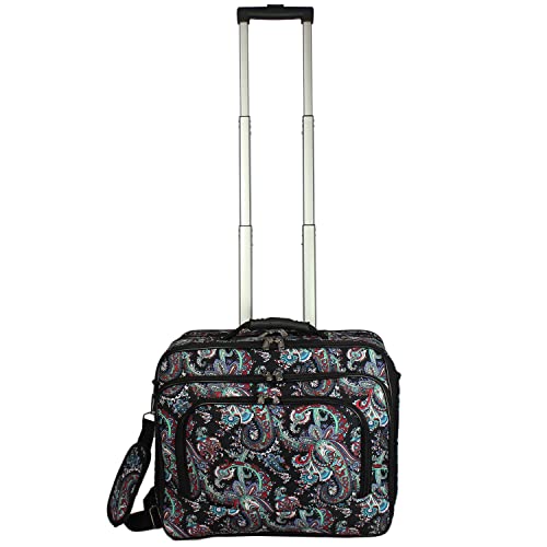 World Traveler Women's Fashion Print Rolling 17" Laptop Case-Paisley, One Size2