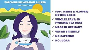 TGT Good Night Tea with Valerian & Hops | Bedtime Tea | Caffeine-Free | Made in Germany (15 Tea Bags, Whole Leaf)