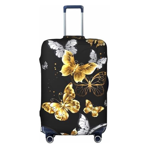 Housse de protection pour valise motif papillon doré et noir chic Taille L