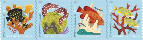 Coral Reefs Postcard Coil of 100 First Class Forever Postcard Postage Stamps Sea (100 Stamps)