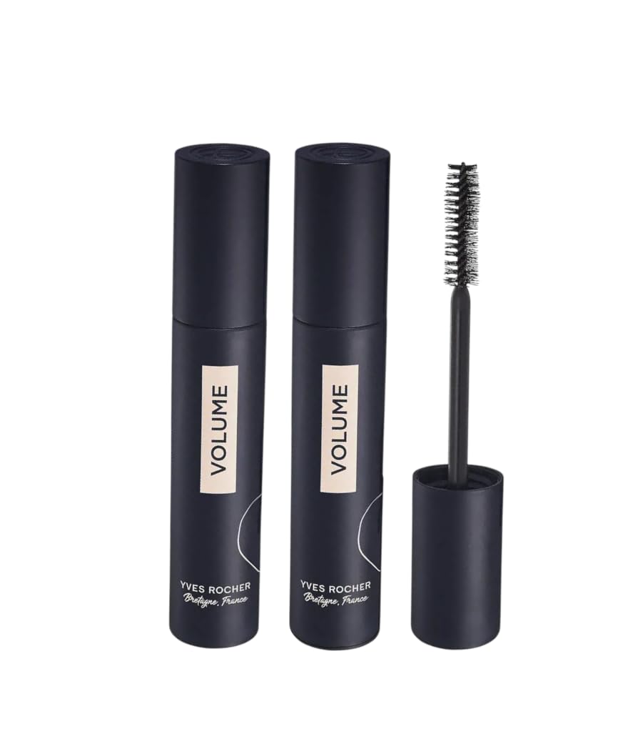 Yves Rocher Metamorphosis Natural Volume Mascara for Eyelashes Black – Set of 2, 24-Hour Long Lasting Wear Intense Black Pigment 7.8 g