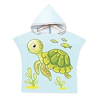 EDLMKM Hooded Poncho Towels for Kids, Hooded Towels For Kids, Kids Swim Changing Robe, Microfiber Soft and Large Bathrobe for Girls Boys Children 3-10 Years Old, 60 x 60 cm