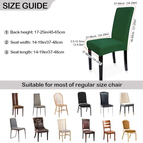 Zindoo Dining Chair Seat Covers, Green Chair Covers for Dining Chairs 4, Stretch High Back Chair Covers - Image 4