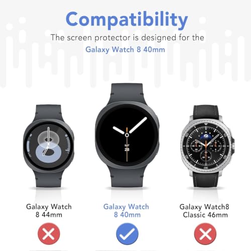 Image of Supershieldz Tempered Glass for Samsung Galaxy Watch 8 (40mm) - 2 Pack