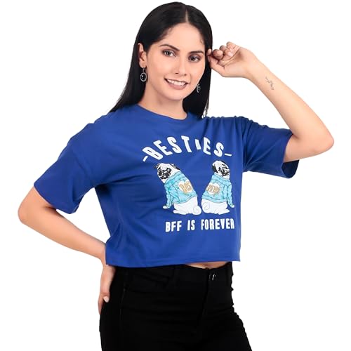 Image of London Hills Women's Cotton Regular Fit Tops || Crop Tops || Tshirt || Tshirt Top || Crop Tshirt