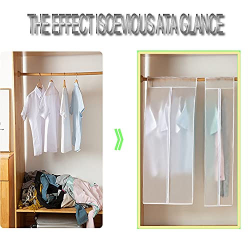 GQC Staubschutz Kleidersack, 60 x 50 x 90 cm Transparente PEVA Große Kleiderschutzhülle für Kleidung mit Reißverschluss Staubschutz Aufbewahrungstasche für Anzug Mantel T-Shirt Jacke