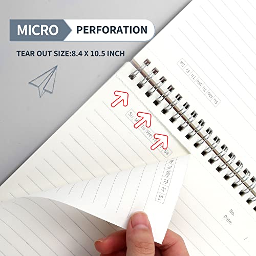 Sunee Top Bound Spiral Notebook - 4 Pack 8Mm Ruled Spiral Memo Notepad, Waterproof Pp Cover, 8.4 X 11 Inches, 80 Double-Sided Sheets (Pink, Blue, Green, Purple) #TOP2