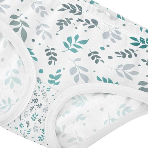 Leaves Teal Gray Toddler Girls's Underwear 2T 202c14474